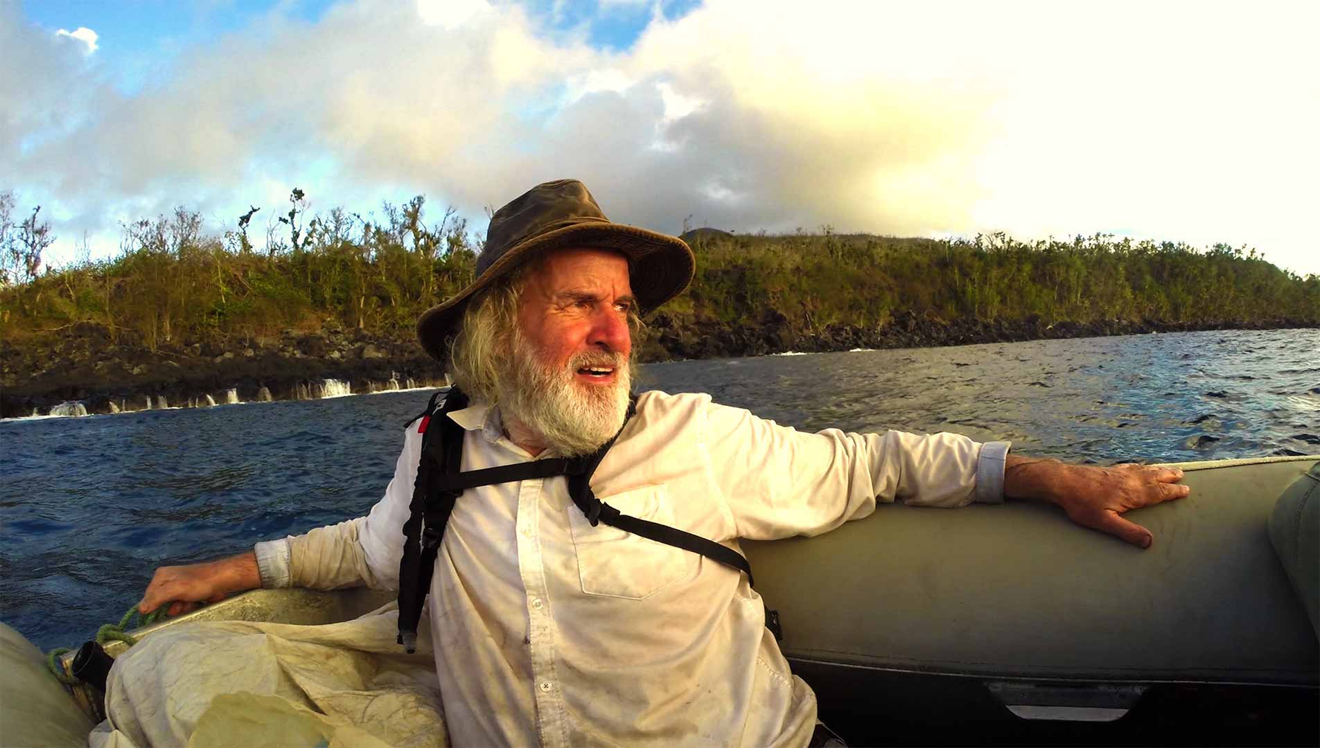 Ian Argus Stuart, One of our castaways arriving to the desert islands that we have in Oceania